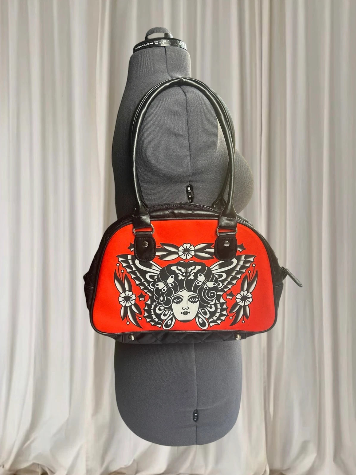 Rare Rockabilly Liquorbrand Antwerp Alternative Tattoo Print Bowling Bag - Image 3