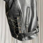 Vintage Leather Motorcycle Biker Jacket - Classic Black Genuine Leather L - Image 7
