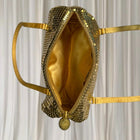 Vintage Jane Shilton 80s Gold Mesh Barrel Handbag - Elegant Evening Purse - Image 6