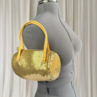 Vintage Jane Shilton 80s Gold Mesh Barrel Handbag - Elegant Evening Purse - Image 2