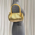Vintage Jane Shilton 80s Gold Mesh Barrel Handbag - Elegant Evening Purse - Image 3