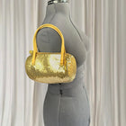 Vintage Jane Shilton 80s Gold Mesh Barrel Handbag - Elegant Evening Purse - Image 1