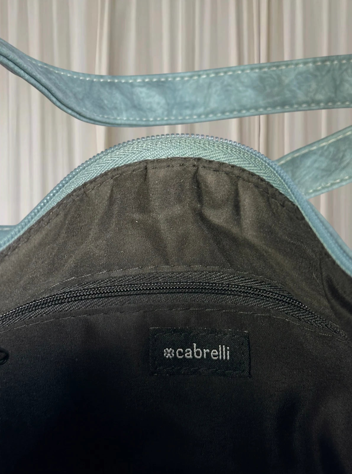 Cabrelli Blue Grey Shoulder Bag - Multi-Pocket Faux Leather - Image 7