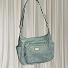 Cabrelli Blue Grey Shoulder Bag - Multi-Pocket Faux Leather - Image 1