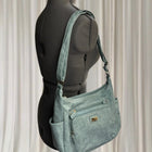 Cabrelli Blue Grey Shoulder Bag - Multi-Pocket Faux Leather - Image 3