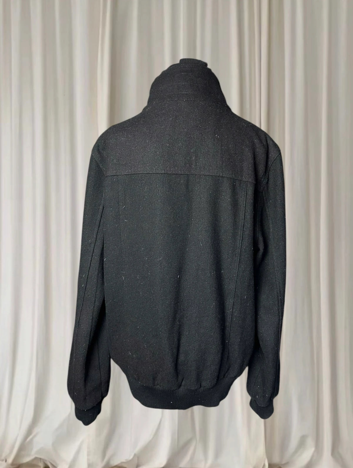 Mossimo Wool Blend Bomber Jacket - Black Funnel Neck Style M - Image 6