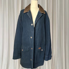 R.M.Williams Vintage Barn Coat - Navy With Leather Collar L - Image 2