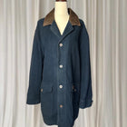R.M.Williams Vintage Barn Coat - Navy With Leather Collar L - Image 1