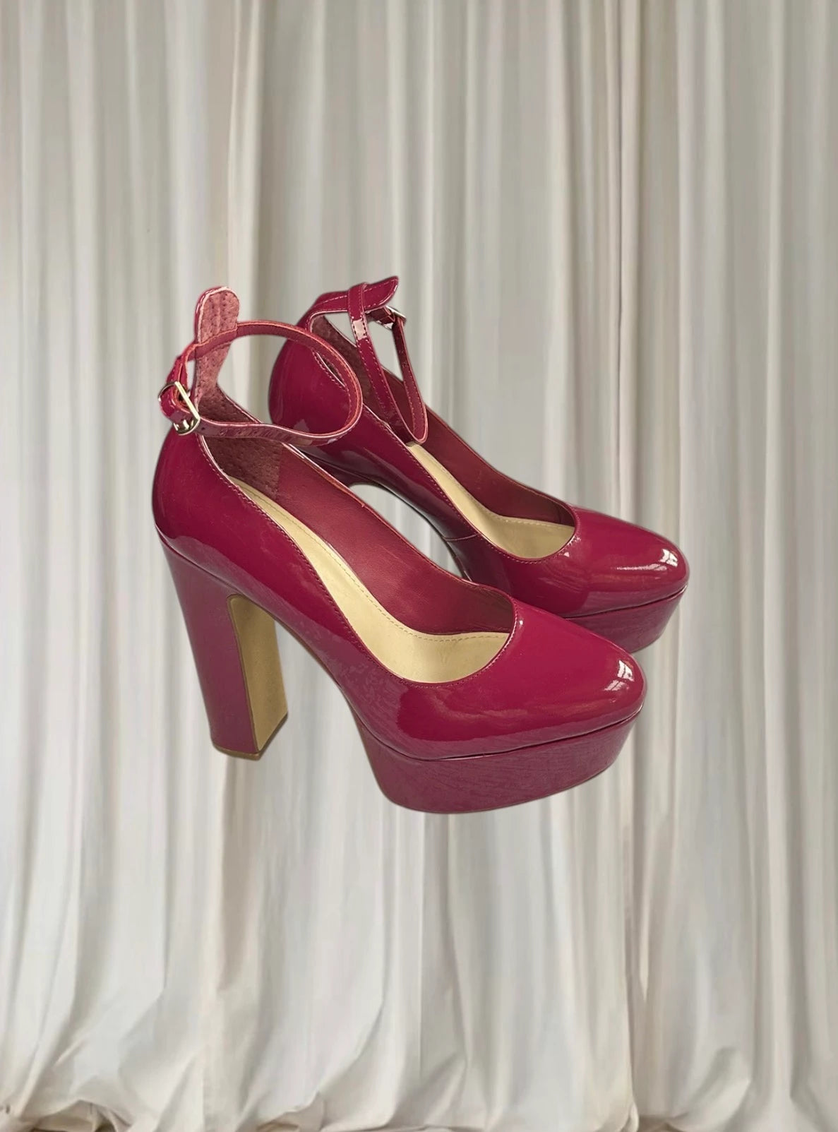Wittner Platform Heels - Bold Magenta Zaiqee Patent Leather Y2K EU37 - Image 1