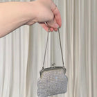 Vintage Evening Clutch Bag - Silver Rhinestone Crystal Glamour 1920s - Image 1
