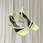 Wittner Strappy Block Heel Sandals - White Patent Square Toe EU37 - Image 1