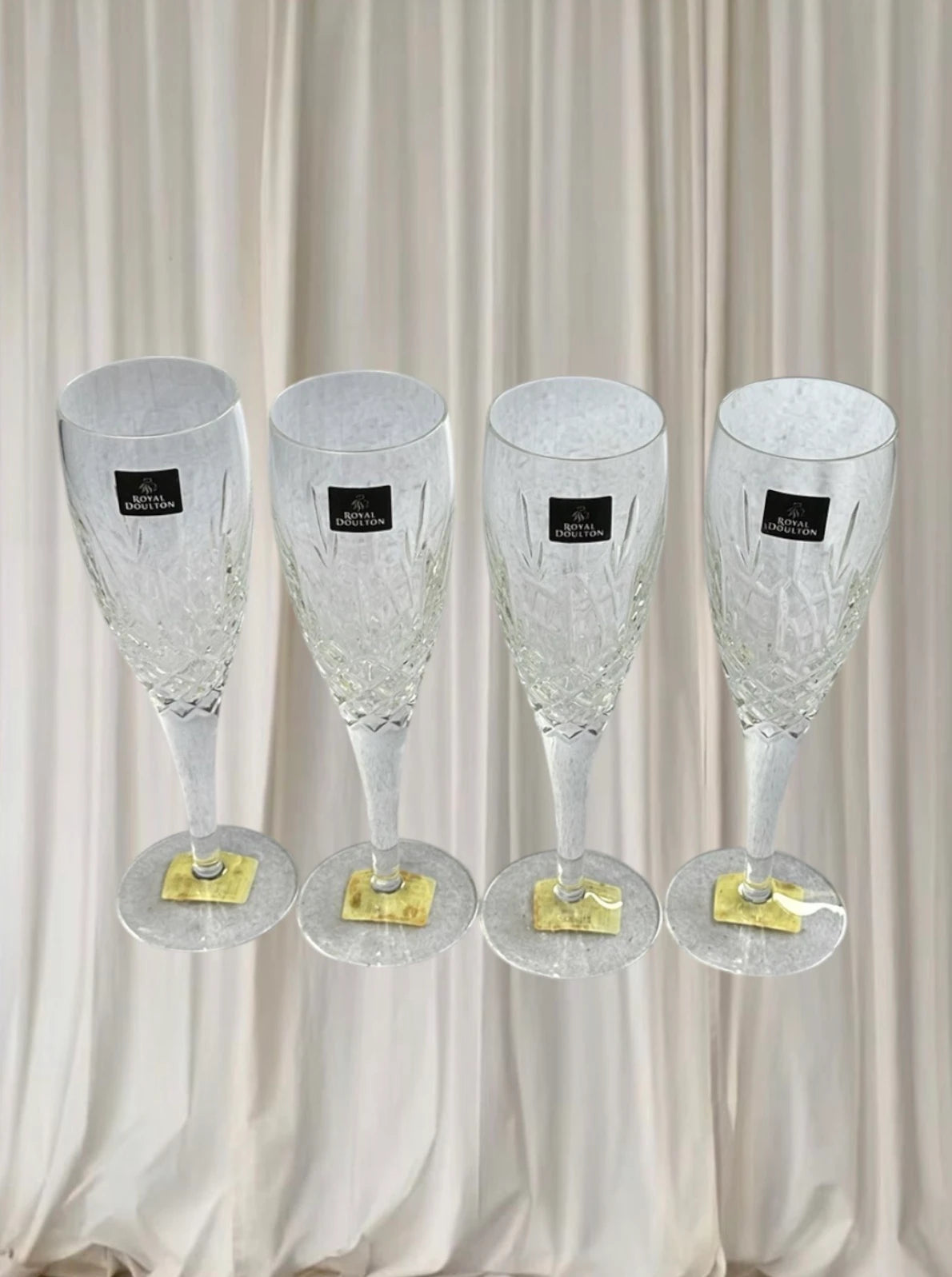 Royal Doulton Dorchester Crystal Flute Set - 4-Piece Crystal Collection - Image 3