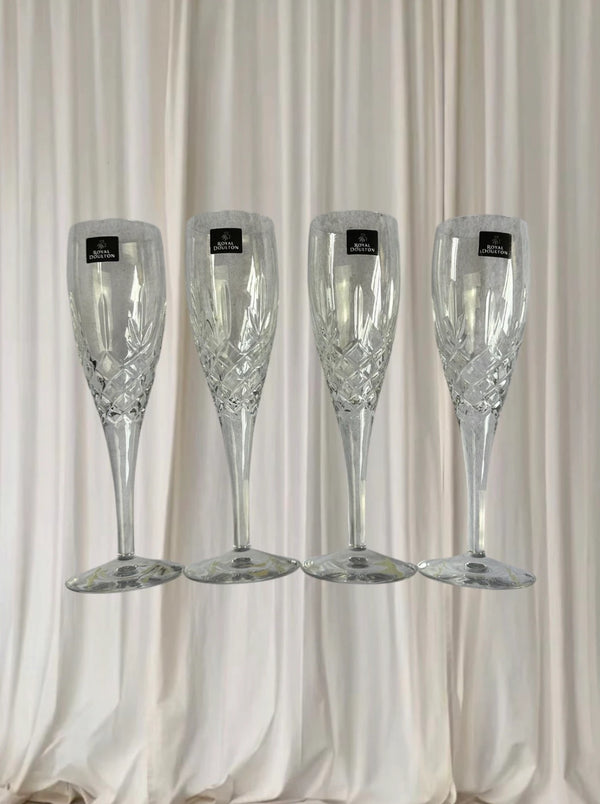 Royal Doulton Dorchester Crystal Flute Set - 4-Piece Crystal Collection - Image 1