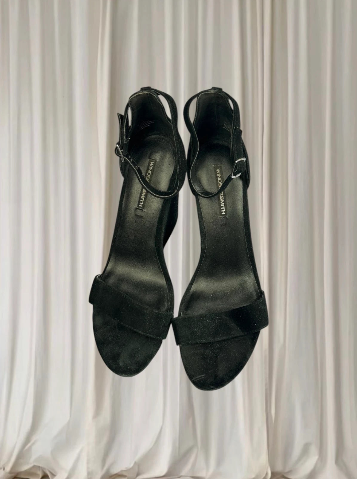 Windsor Smith Platform Wedge Heels - Versatile Black Suede Ankle Strap AU8 - Image 2