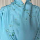 Vintage Japanese Silk Kimono - Traditional Light Blue With Obi Belt - Image 6