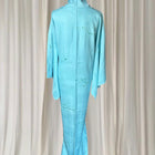Vintage Japanese Silk Kimono - Traditional Light Blue With Obi Belt - Image 5