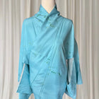 Vintage Japanese Silk Kimono - Traditional Light Blue With Obi Belt - Image 4