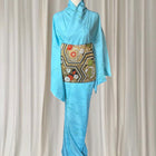 Vintage Japanese Silk Kimono - Traditional Light Blue With Obi Belt - Image 1