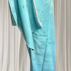 Vintage Japanese Silk Kimono - Traditional Light Blue With Obi Belt - Image 8
