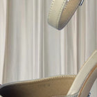 Novo Ivie Beige Pointed Toe Ankle Strap Block Heel Pumps AU 9  - Image 2
