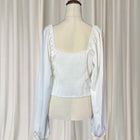 Perfect Stranger Lucy Long Sleeve Blouse - White Ruched Square Neck Top M - Image 4