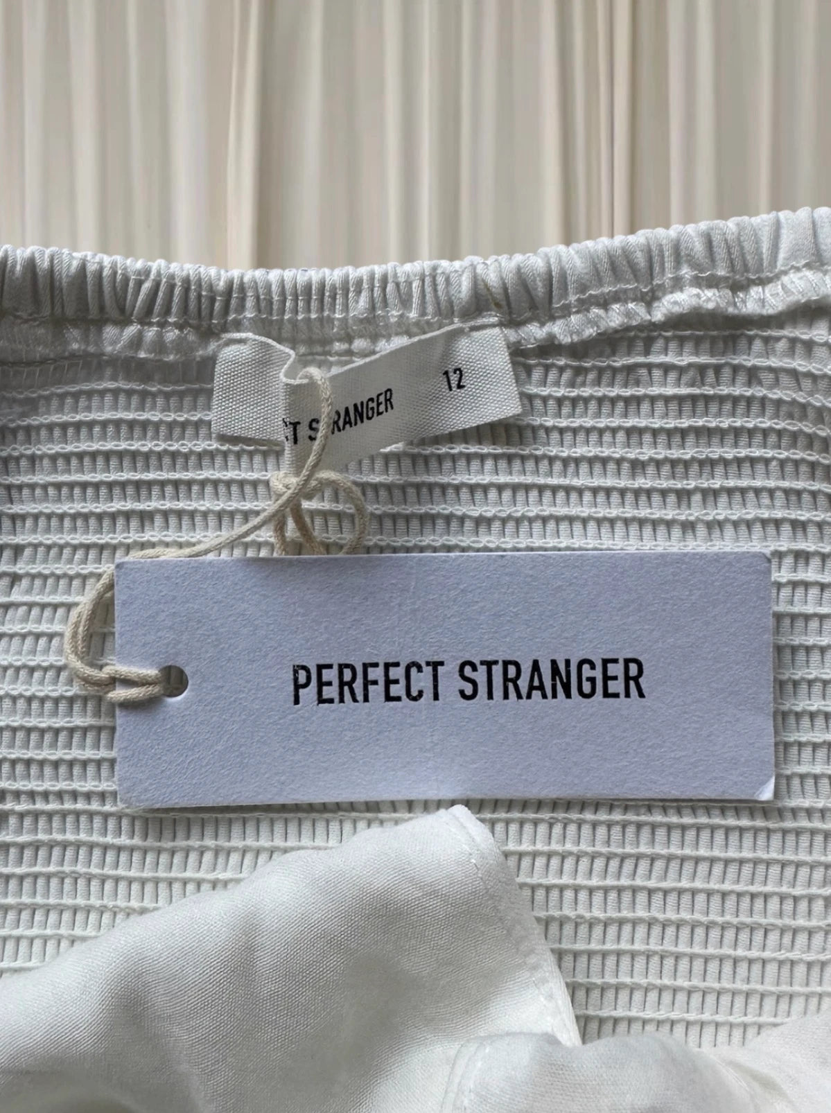Perfect Stranger Lucy Long Sleeve Blouse - White Ruched Square Neck Top M - Image 6