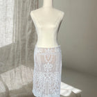 Vintage White Lace Pencil Midi Skirt - Romantic Guipure Floral Design M - Image 1