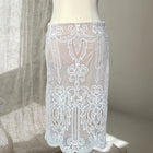 Vintage White Lace Pencil Midi Skirt - Romantic Guipure Floral Design M - Image 2