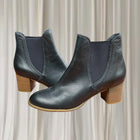 Django & Juliette Chelsea Boots - Black Leather Block Heels 41 - Image 5