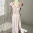 Review Eternity Maxi Dress Formal -  Blush Pink Lace Bodice AU10 NEW - Image 2