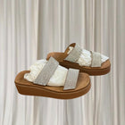 Novo Rhinestone Platform Slide Sandals - Sparkling Silver AU 7 - Image 2