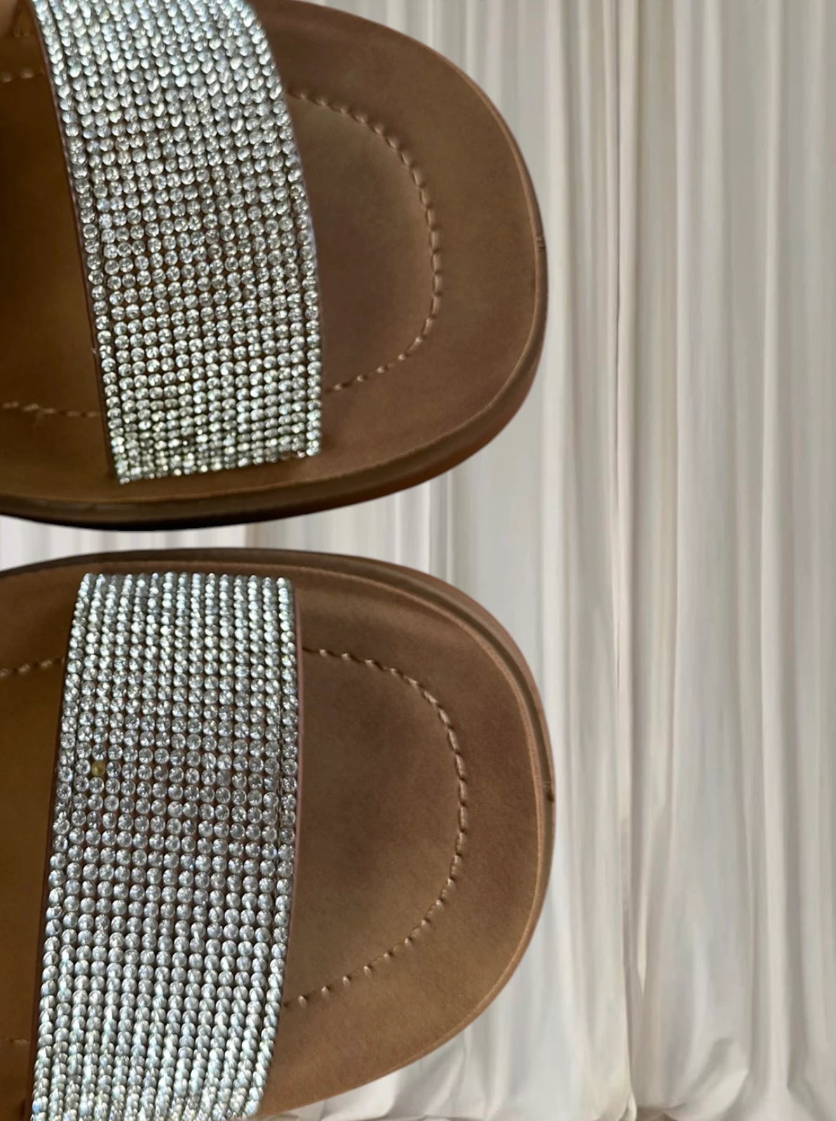 Novo Rhinestone Platform Slide Sandals - Sparkling Silver AU 7 - Image 7