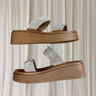 Novo Rhinestone Platform Slide Sandals - Sparkling Silver AU 7 - Image 4