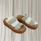 Novo Rhinestone Platform Slide Sandals - Sparkling Silver AU 7 - Image 3
