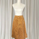 UNIQLO Cotton Corduroy A-Line Midi Skirt - Mustard Brown Size 24 XS - Image 1
