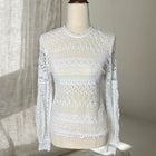 Bardot White Crochet Lace Long Sleeve Blouse - Textured Layering Piece AU10 - Image 1
