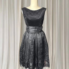 1960s Jacqueline Hogan Velvet Cocktail Dress - Vintage Black Beaded XS - Image 1