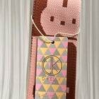 D.Kelly Japan Rabbit Bunny Knit Tote Bag - Pink and Brown Checkerboard. Miffy Style - Image 4