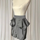 Cue Gingham Peplum Pencil Skirt - Tailored Black and White Check AU6 XS - Image 3