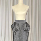 Cue Gingham Peplum Pencil Skirt - Tailored Black and White Check AU6 XS - Image 1