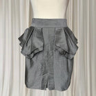 Cue Gingham Peplum Pencil Skirt - Tailored Black and White Check AU6 XS - Image 2