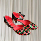 SugarPOP Morello Cherry Black Patent Bow Kitten Heels AU9 - Image 2