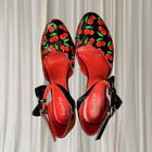 SugarPOP Morello Cherry Black Patent Bow Kitten Heels AU9 - Image 3