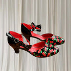 SugarPOP Morello Cherry Black Patent Bow Kitten Heels AU9 - Image 1