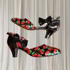 SugarPOP Morello Cherry Black Patent Bow Kitten Heels AU9 - Image 4
