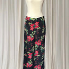 Preview Wide Leg Trousers - Relaxed Black Floral Print Women's AU 10 - Image 1