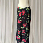 Preview Wide Leg Trousers - Relaxed Black Floral Print Women's AU 10 - Image 4