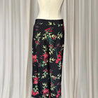 Preview Wide Leg Trousers - Relaxed Black Floral Print Women's AU 10 - Image 5