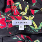 Preview Wide Leg Trousers - Relaxed Black Floral Print Women's AU 10 - Image 6