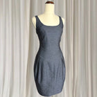 Grey Pinstripe Sleeveless Sheath Dress - Tailored Office Wear AU8 - Image 2